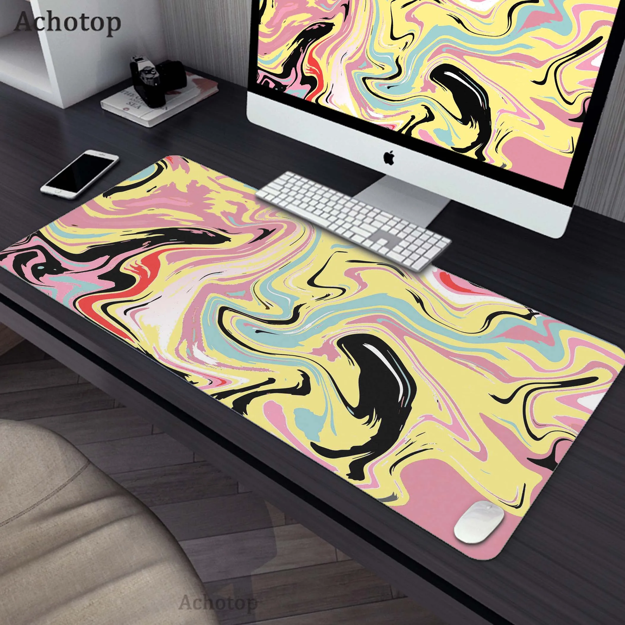 

Locking Edge Mouse Pad Gaming Mousemat Large Desk Mat Pc Gamer Accessoires Strata Liquid Pattern Mousepad Speed Keyboard Pads