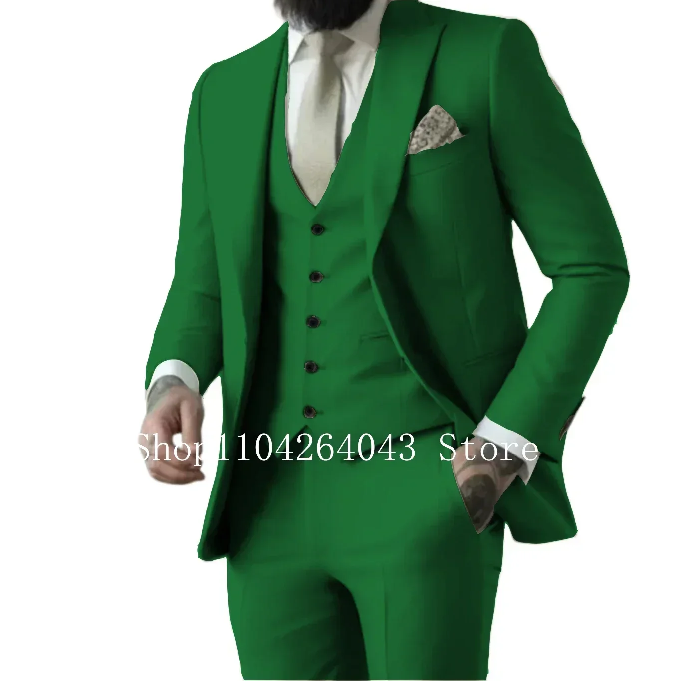 Elegant Men's Suits 3 Pieces Blazer Vest and Pants Peak Lapel Suits for Men for Wedding Business Full Man Terno Comfy Men's Suit