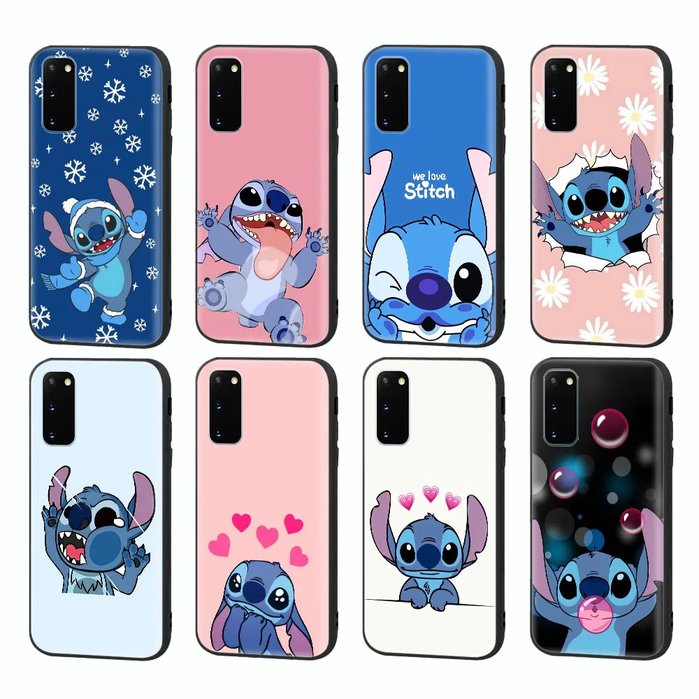 Custodia Nera Per Iphone 14 Plus 13 Mini 12 Pro Max Cover Protetta Ets-16 Cute Stich