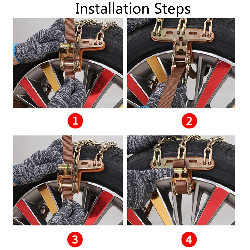 Automobile Snow Chains Universal Tire Anti-skid Chains for Truck Passenger for C
