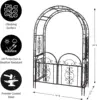 Arch Metal Outdoor Garden Arbor Double Gate | Montebello | 84" H x 53" W x 23" D | Gunmetal Black 2