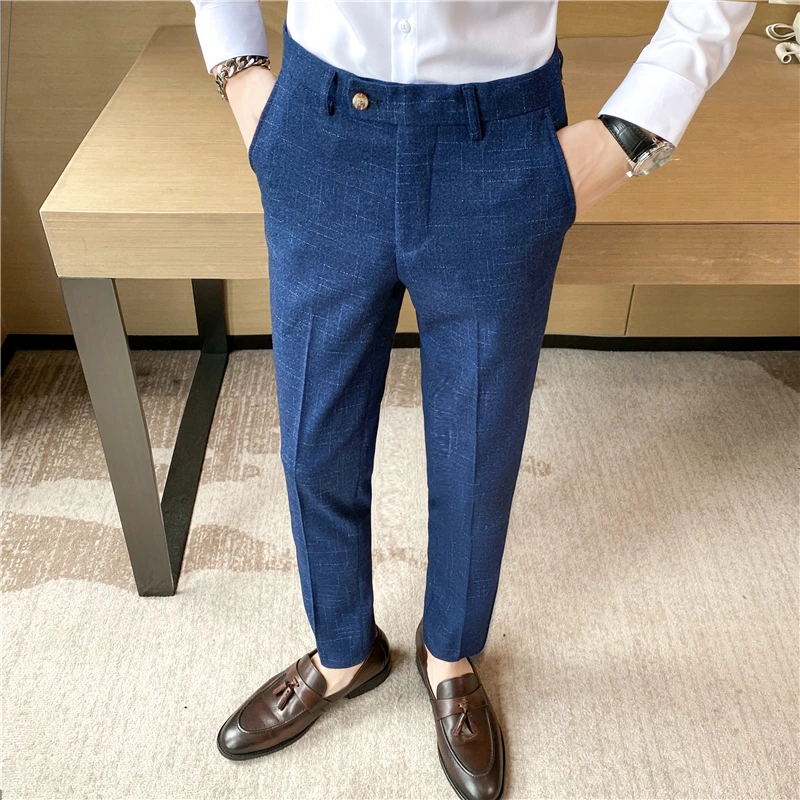メンズフォーマルパンツ ビジネスウェア スリムフィット オフィスウェア カジュアルウェア ウェディングドレス 秋冬コレクション スーツ パンツ Aliexpress