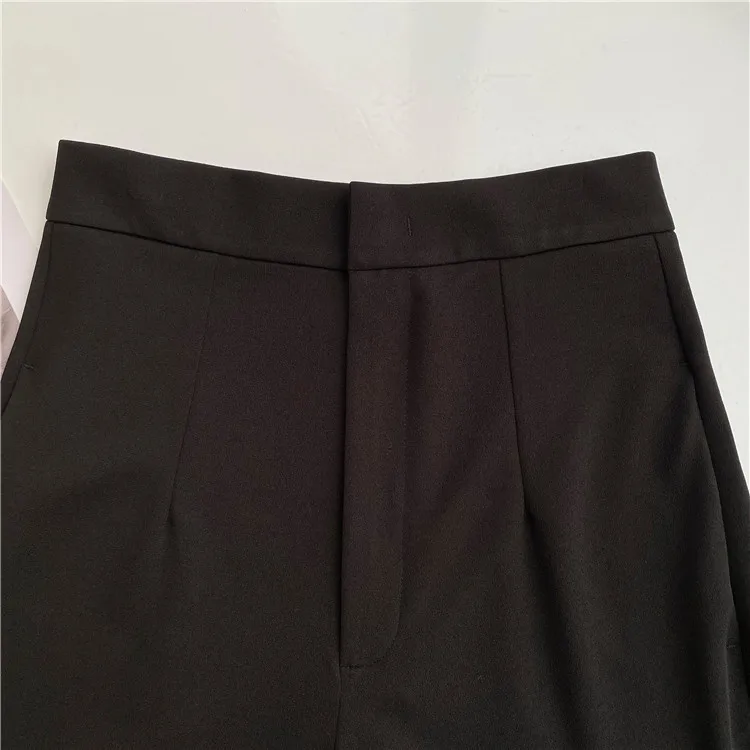Spring Women Suit Pants Black Straight Wide-leg Tailored Trousers Casual Long Advanced Sense High Waist Drape Look Thin Blazer