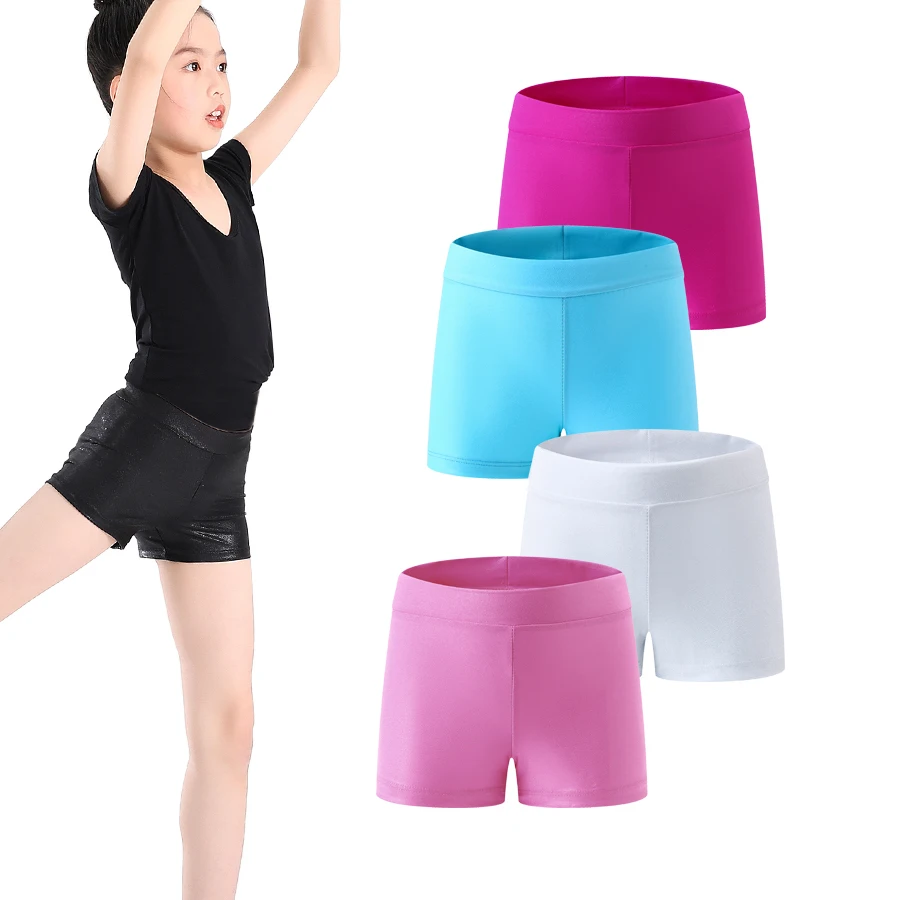 SheeCute Girls' Dance Athletic Gymnastics Short Sparkle Glitter Tumbling Bottoms kids shorts