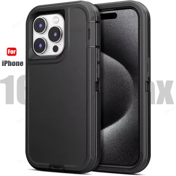 3in1 Defend Phone Case For iPhone 16 17 16E 15 14 Plus 13 12 11 Pro Max Mini Original Heavy Duty Shockproof Hybrid Armor Cover 1