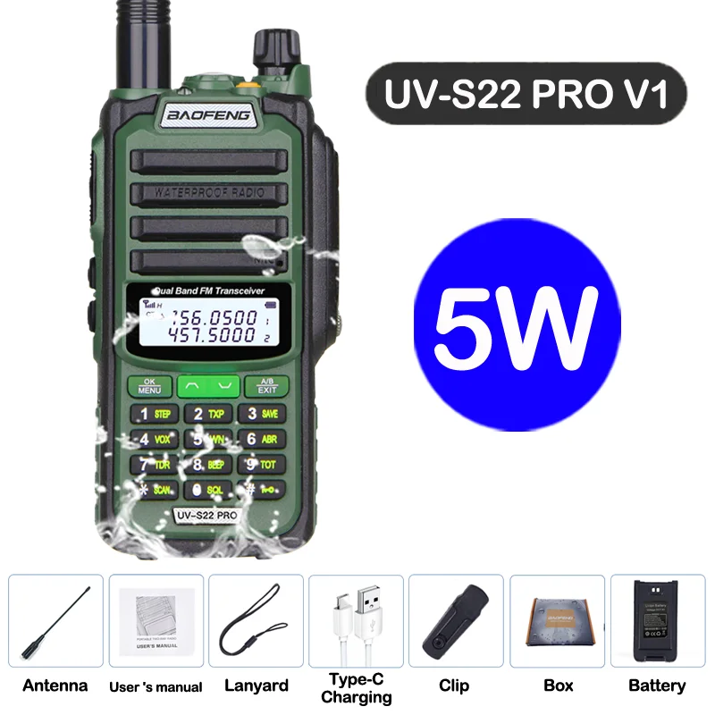 Baofeng UV S22 PRO V2 IP68 トランシーバー防水デュアルバンド 136