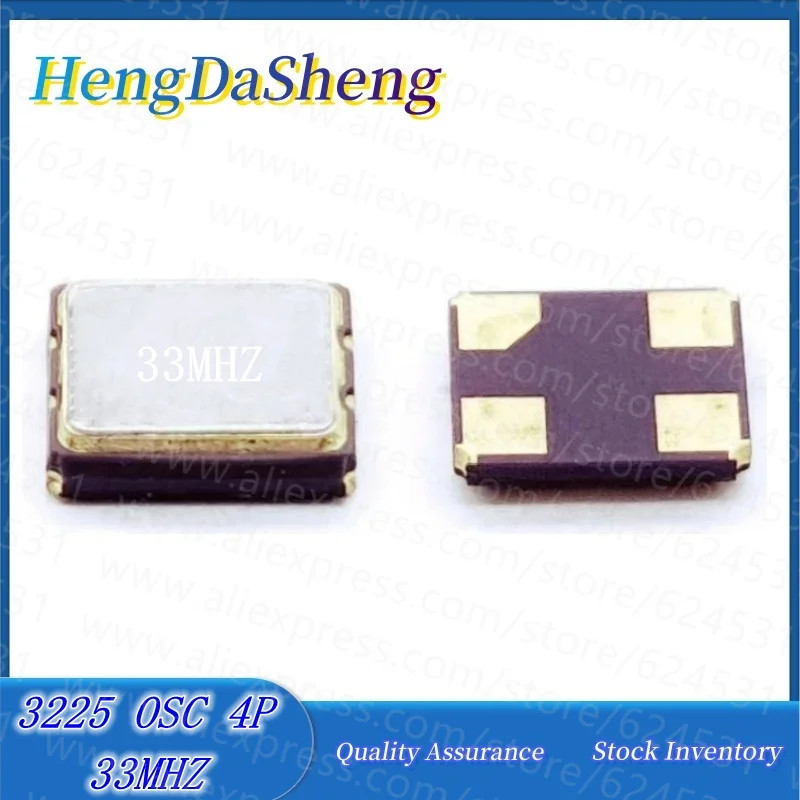 5Pcs/Lot Original Active Crystal Oscillator 3.2&times;2.5MM 3225 33.000MHZ 33M 33MHZ OSC SMD Crystal 4P