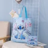 Disney cartoon Stitch Mermaid shopping bag portable environmental protection bag student tote bag waterproof storage bag 1