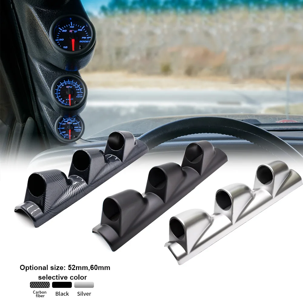 52mm 60mm Universal 3 Hole Left/Right Hand  Auto Dual Holes A-Pillar Holes Gauge Holder Pod Modified Instrument