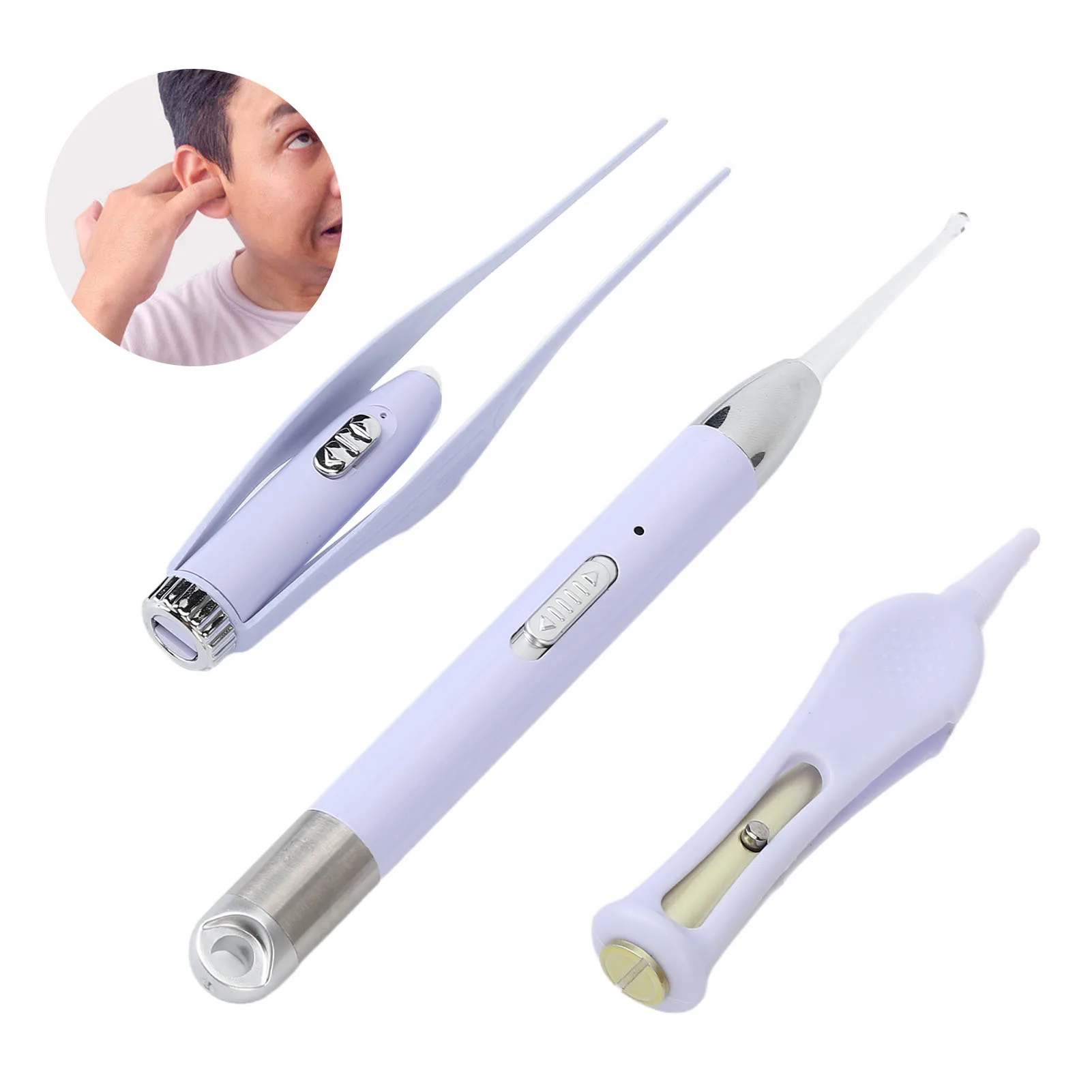 

Visible Glowing Ear Pick Ear Wax Removal Kit Excellent Cleaning Effect Rechargeable Ear Cleaning Tool Kit for Kids Elderly