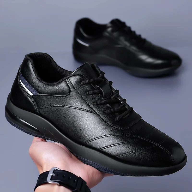 Men Business Dress Leather Shoes Spring Autumn Leisure Genuine Leather Breathable Soft Sole Comfortable Vulcanized Shoes for Men 3