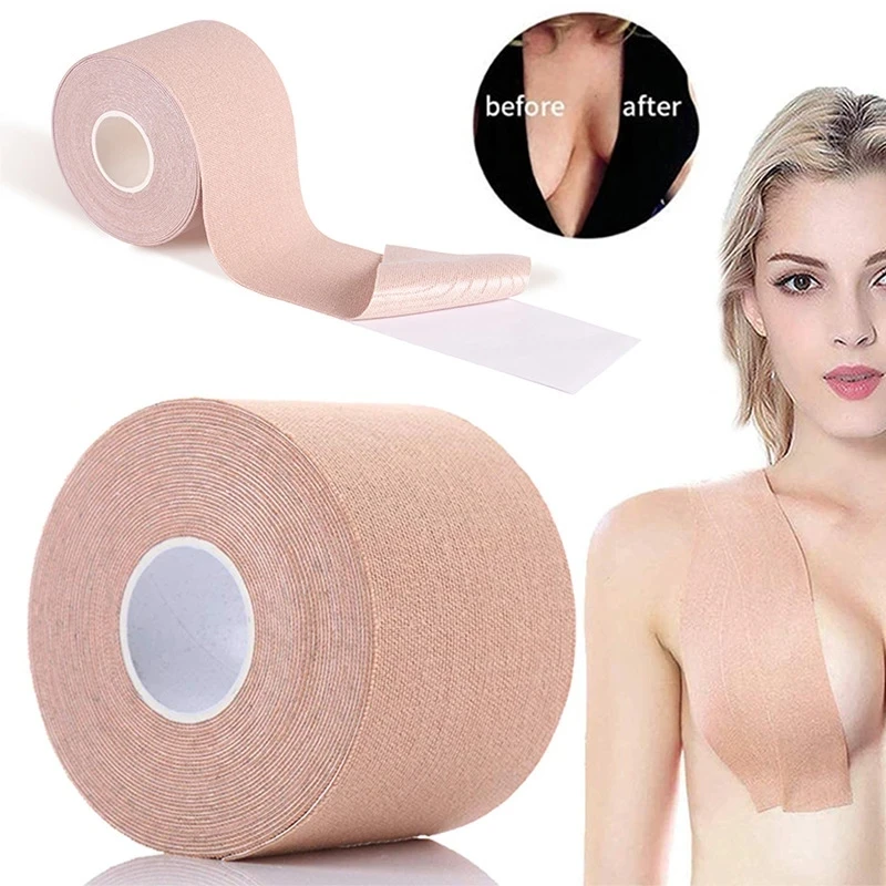 

5M/Roll Invisible Bra Chest Lifting Stickers Anti-Exposure Stickers Free To Cut Sports Bandage Gather Chest Tape Accessories