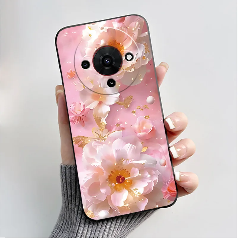 Butterfly Flower Black Soft Silicone Phone Case - Stylish Protective Back Cover