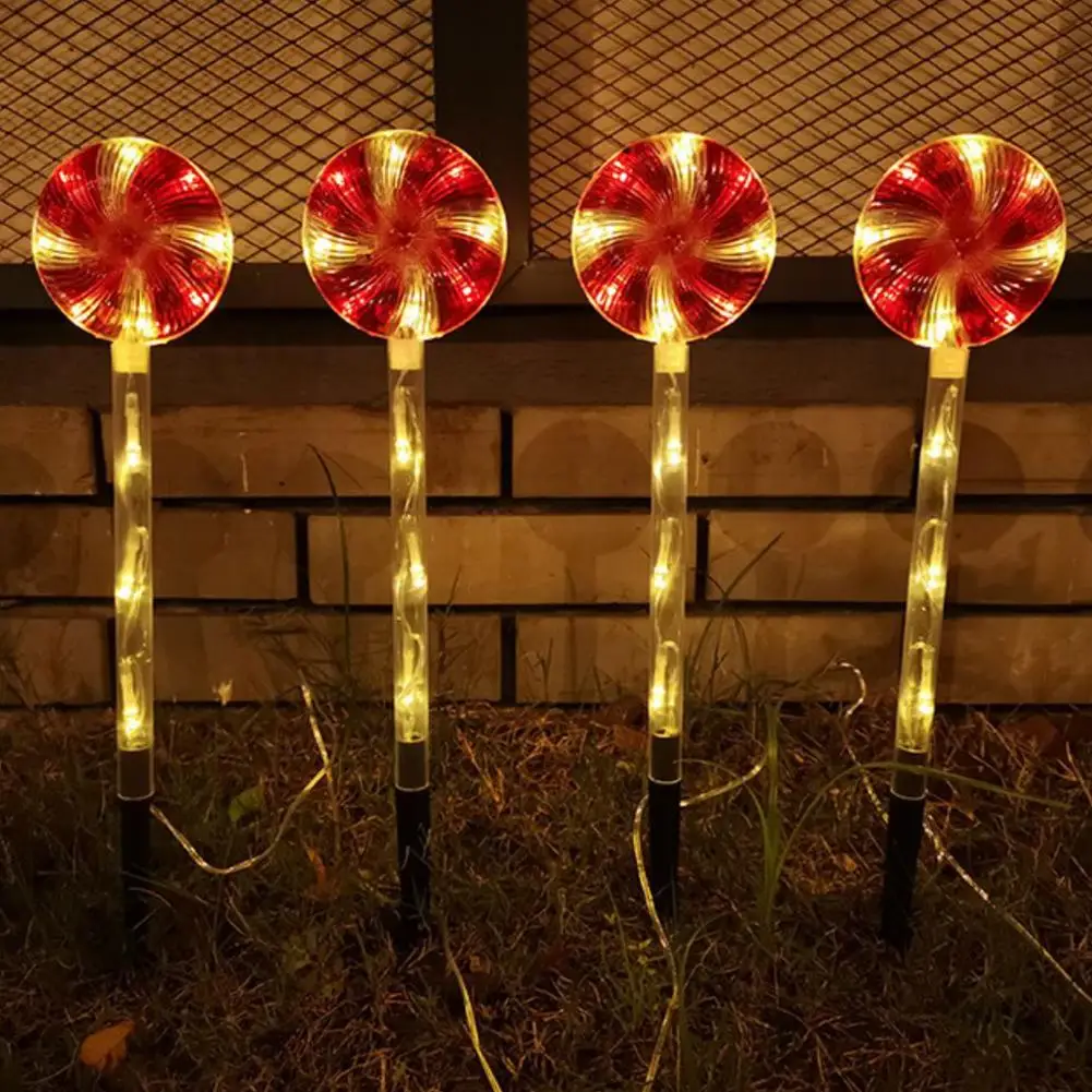 solar lights outdoor christmas decoration cane gardens pathway landscape candy stick lighting lamps for new year s holiday lawns Led Solar Lights Candy Cane Pathway Lamp New Year Holiday String Lights Outdoor Waterproof Garden Lawn Lamp Christmas Decoration