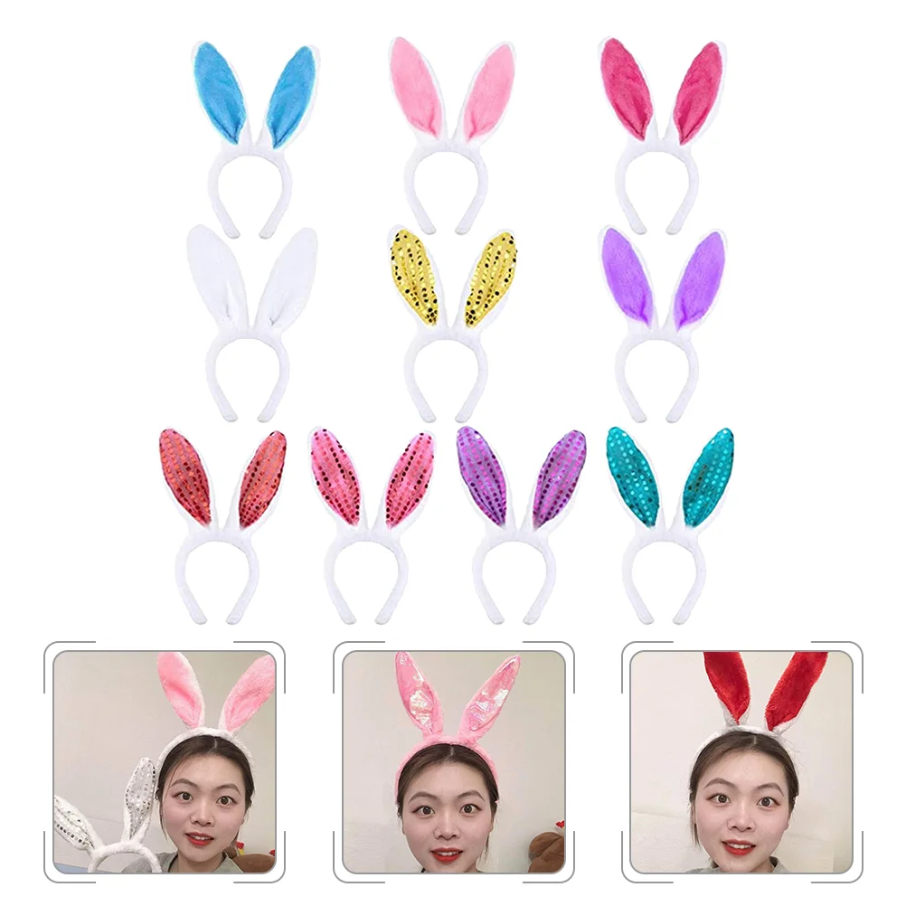 Toyvian Easter Bunny Ears Infant Toyss Plush Bunny Costume Sequin Hairbands Cute Rabbits Ears Hairbands Girls Party Favors disney big bows mermaid princess minnie ears headband sequin bows ears costume headband cosplay plush adult kids headband gift