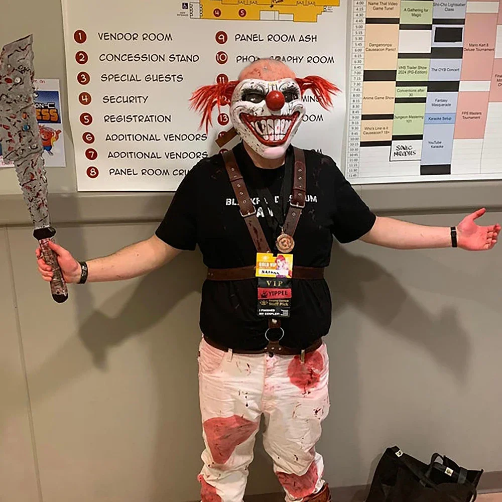 Twisted Metal-Inspired Sweet Tooth Half-Face Latex Mask for Halloween and Cosplay Events