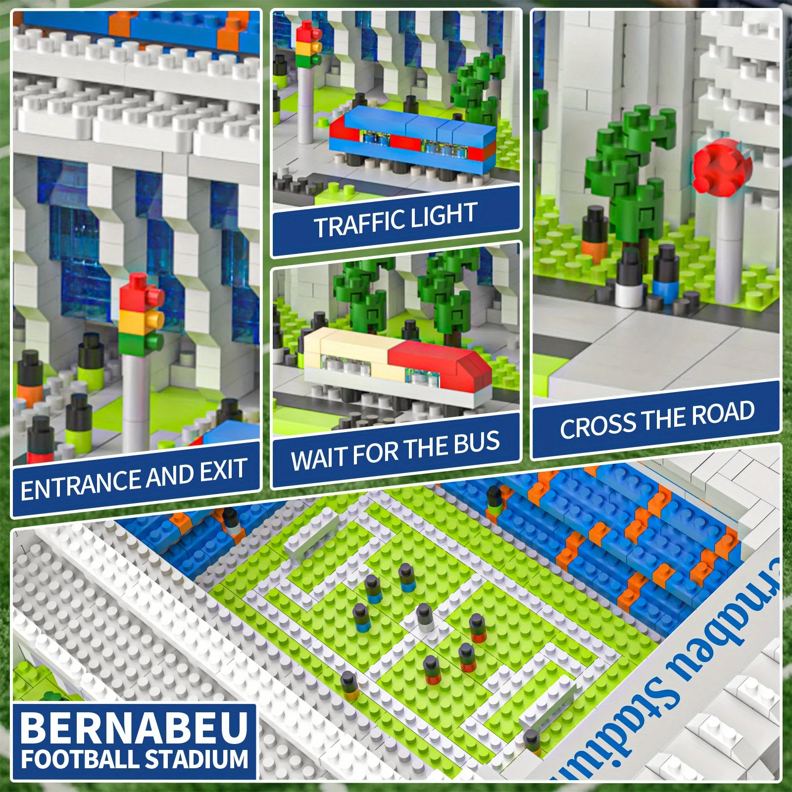 Real Madrid Bernabeu Stadium Building Blocks, 3000+PCS 3D Model Kit for Adults,