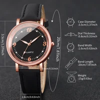 Fashion Arabic Dial Women's Watch Casual Leather Band Analog Quartz Watches 6