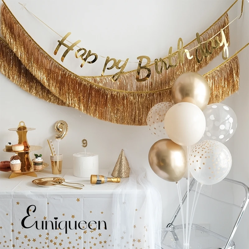 

Golden Birthday Party Banner Set Balloons Photo Backdrop Baby Shower 100 Days Anniversary Party Supplies