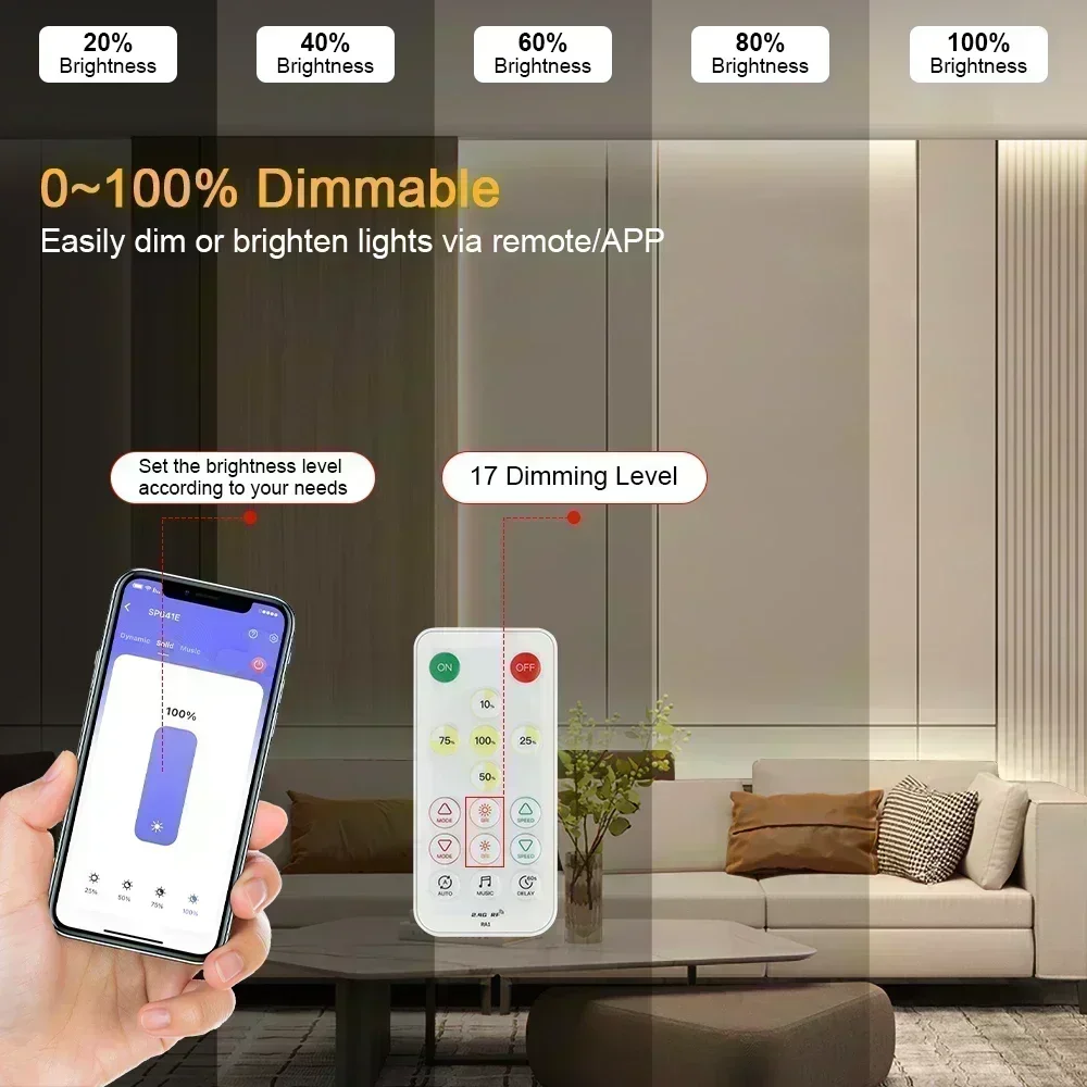 LED 리본 접착제 고휘도 COB LED 스트립, 실내 LED 스트립, 야외 정원 조명 및 어댑터용 유연한 리본, 24V