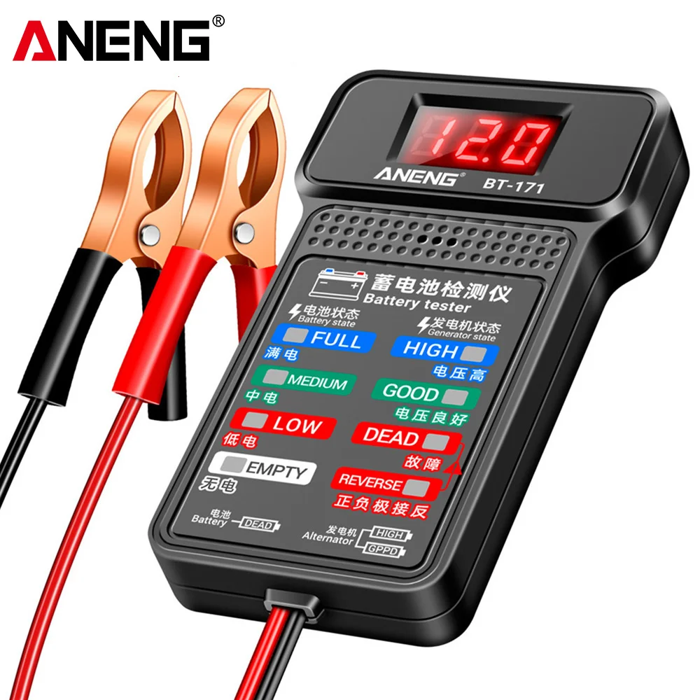 BT-172 12V Battery Tester With Led Display Power indicator ANENG Car Electric Vehicle Battery Tester Electrician Tool