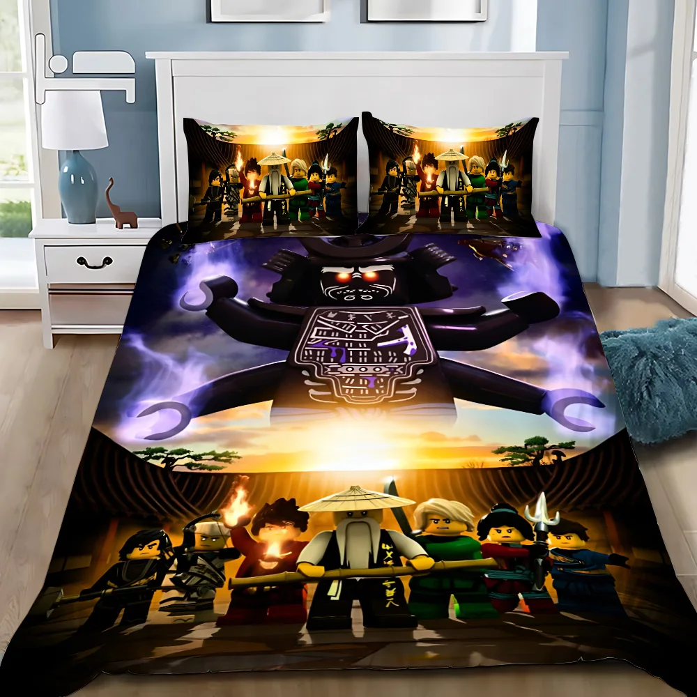 Cartoon Game Duvet Cover  Pillowcase Bedding Set Boy Girl Bedroom Decoration Children-N-ninjagos-Gift Single Double Large Size 5