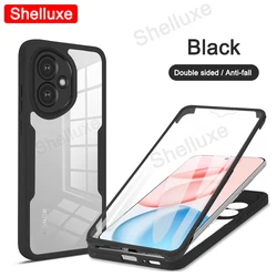 360 Full Body Clear Shockproof Phone Case - Double Sided Protection - Honor 600 Pro (Black)