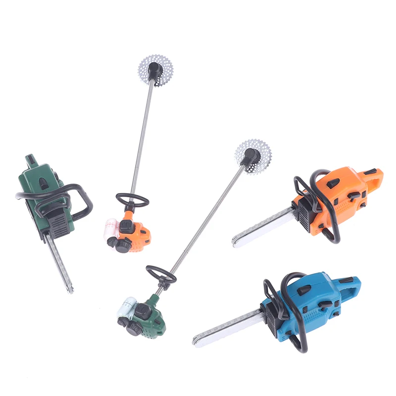 1Pc Simulation Repair Tool Saw 1:12 Dolls Houses Miniature Chain Saw Lawn Mower Garden Decor Furniture Accessories Collection