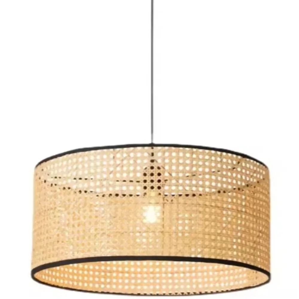 40cm E27 Chandelier Bamboo Antique Wicker Lampshade Ceiling Living Room Lamp Asian Style Natural Bamboo Hanging Light