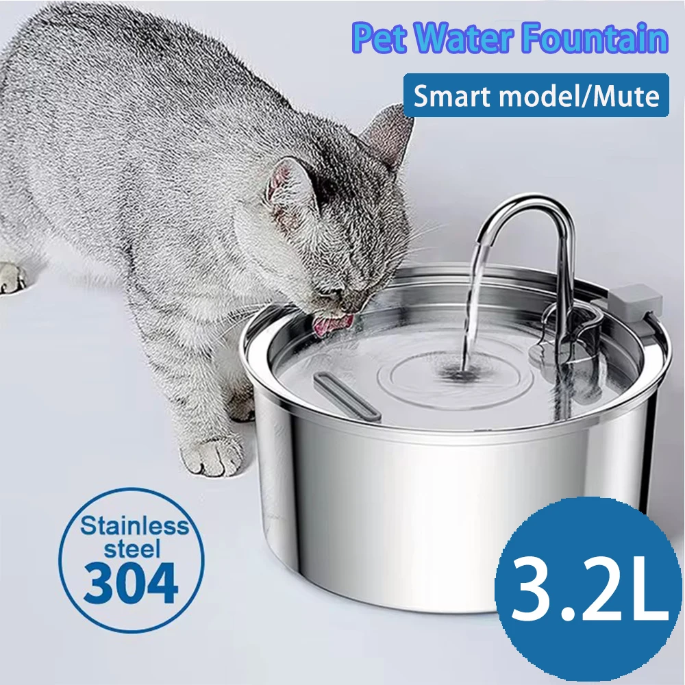 Intelligent Stainless Steel Cat Water Fountain Automatic Drinker For Cats Feeder Pet Water Dispenser Drinking Fountain For Cats pet water fountain,pet water dispenser,pet feeder,cat feeder