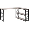 Reversible Industrial L-Shaped Desk with Storage Shelves 5