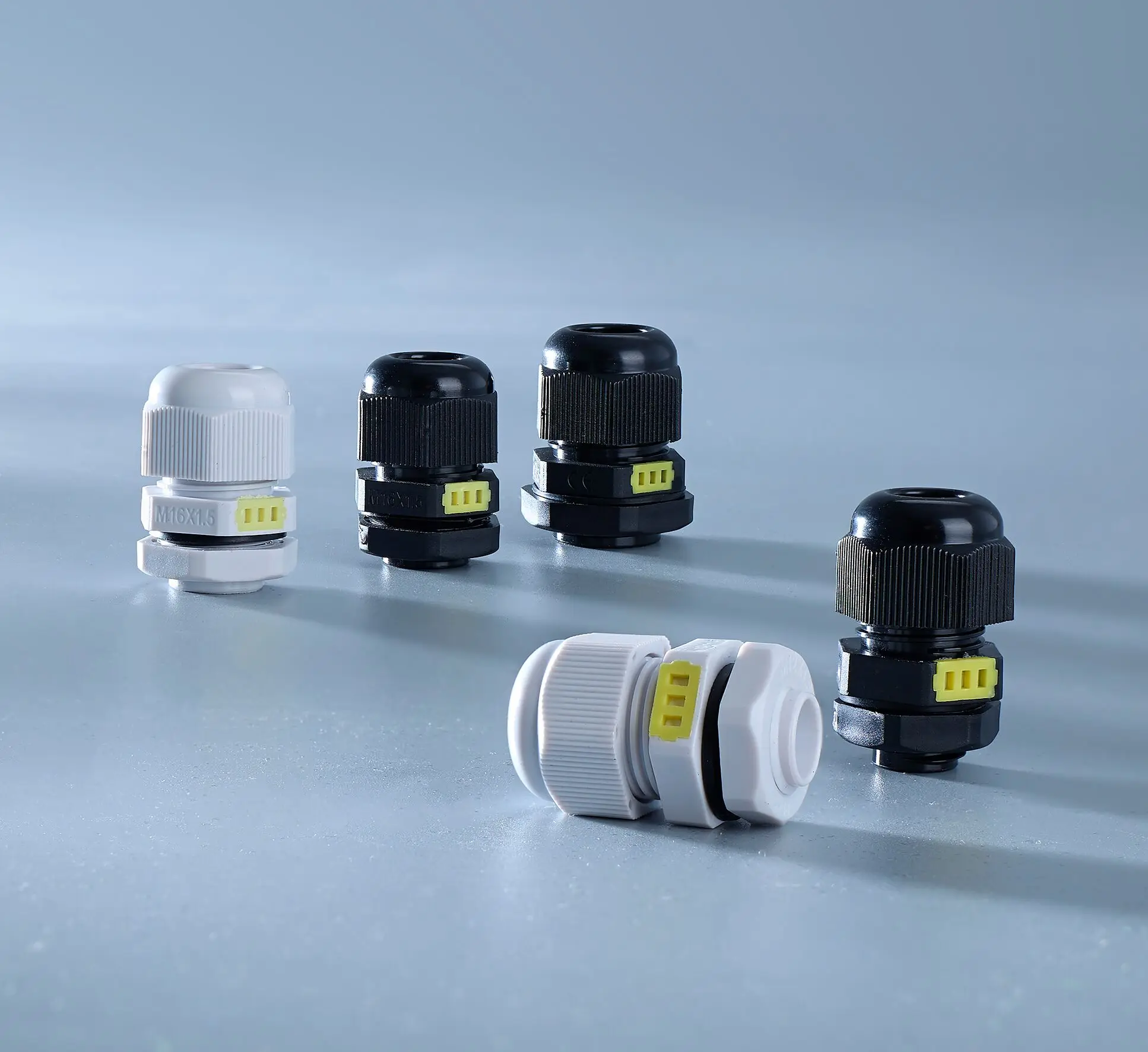 Black White 10Pcs Plastic Air Joint Cable Gland Size M12 M16 M20 Breathable Membrane Type Electrical Wire Connector