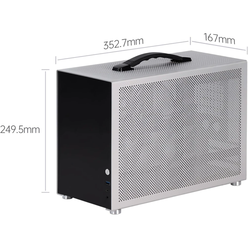 D3 알루미늄 합금 미니 섀시, 데스크탑 ITX 소형 섀시 ATX 전원 플러그인, 280 수냉식 1.5mm 알루미늄 플레이트 지원