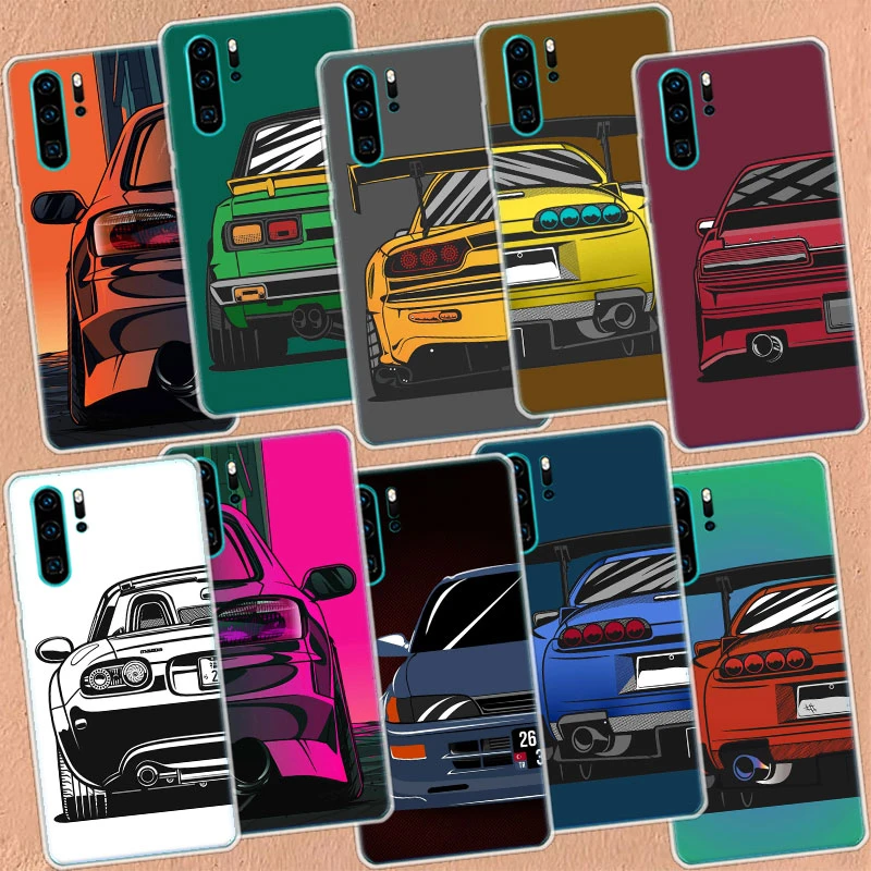Japan Jdm Sports Cars Comic Phone Case For Huawei P50 Pro P40 P30 Lite P P10 Coque Mate 10 Lite 30 40 Pro Cover Capa Shell Aliexpress
