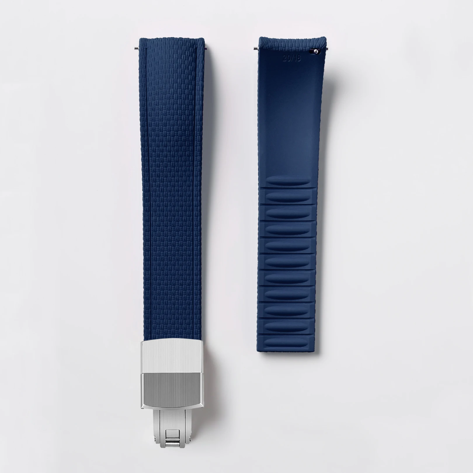 Universal Fluoro Rubber Quick Release Watch Band - Customizable Cut-to-Size Strap