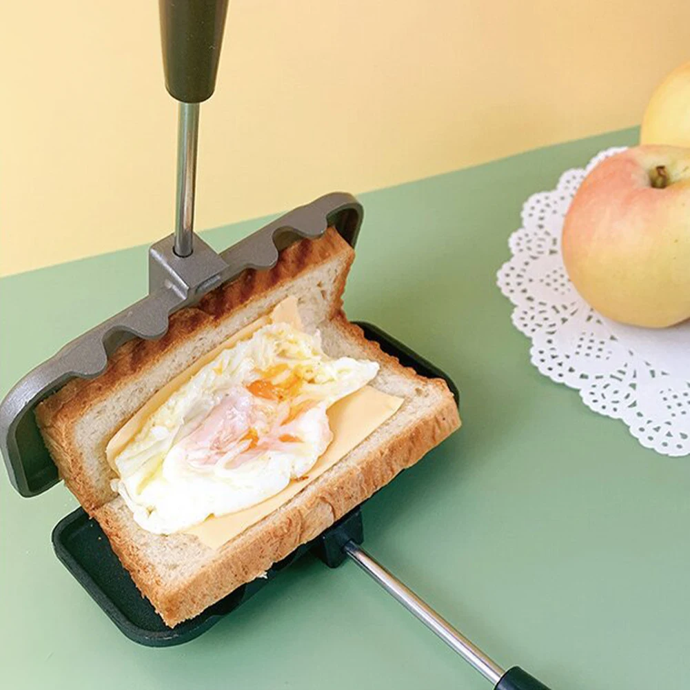 Breakfast Sandwich Maker Double-sided Non Stick Frying Pan Hot Dog Toaster Panini Press for Pancakes Omelets Toast