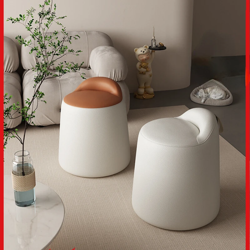 

Home Doorway Shoe Changing Stool Home Footstool Living Room Solid Wood Bench Light Luxury Makeup Stool Sofa Stool