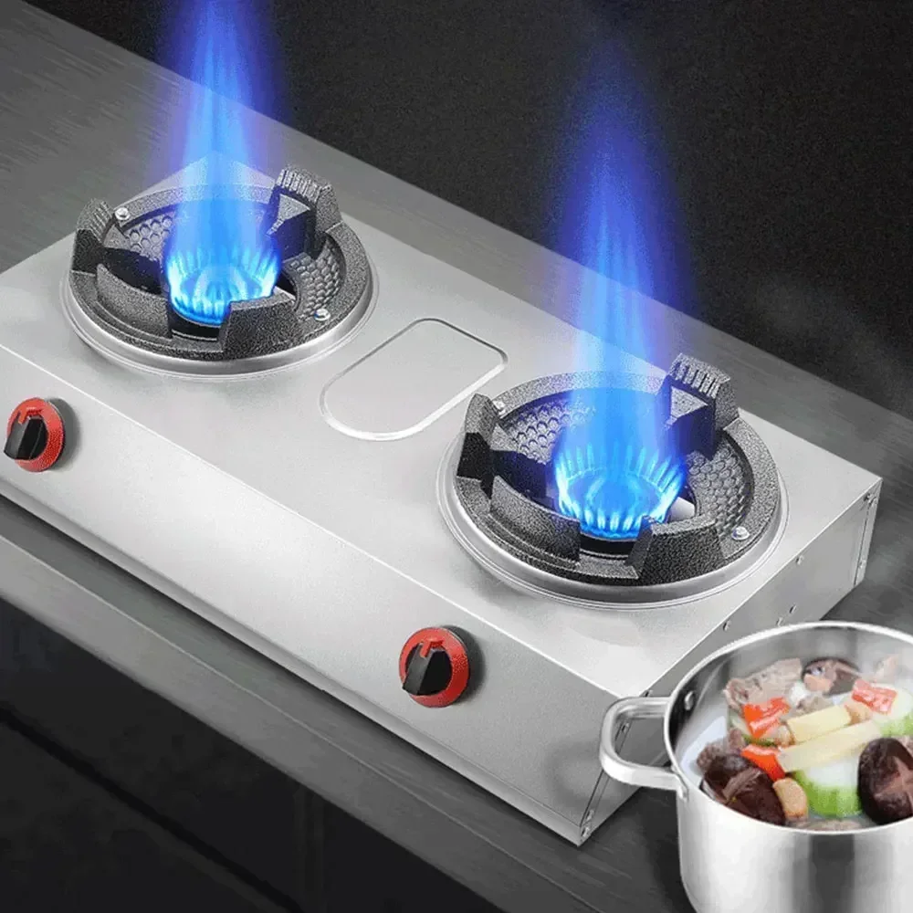 Fire Stove Commercial Gas Stove Single Home Liquefied Gas Medium High -pressure High Fire Double Stain Stainless