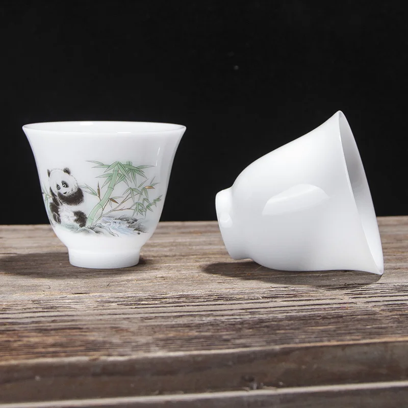 75ml Yangzhi Jade Ceramic Tea Cup Household Chinese Style Tea Cup Underglaze Colored Kung Fu Tea Set Drinking Utensils