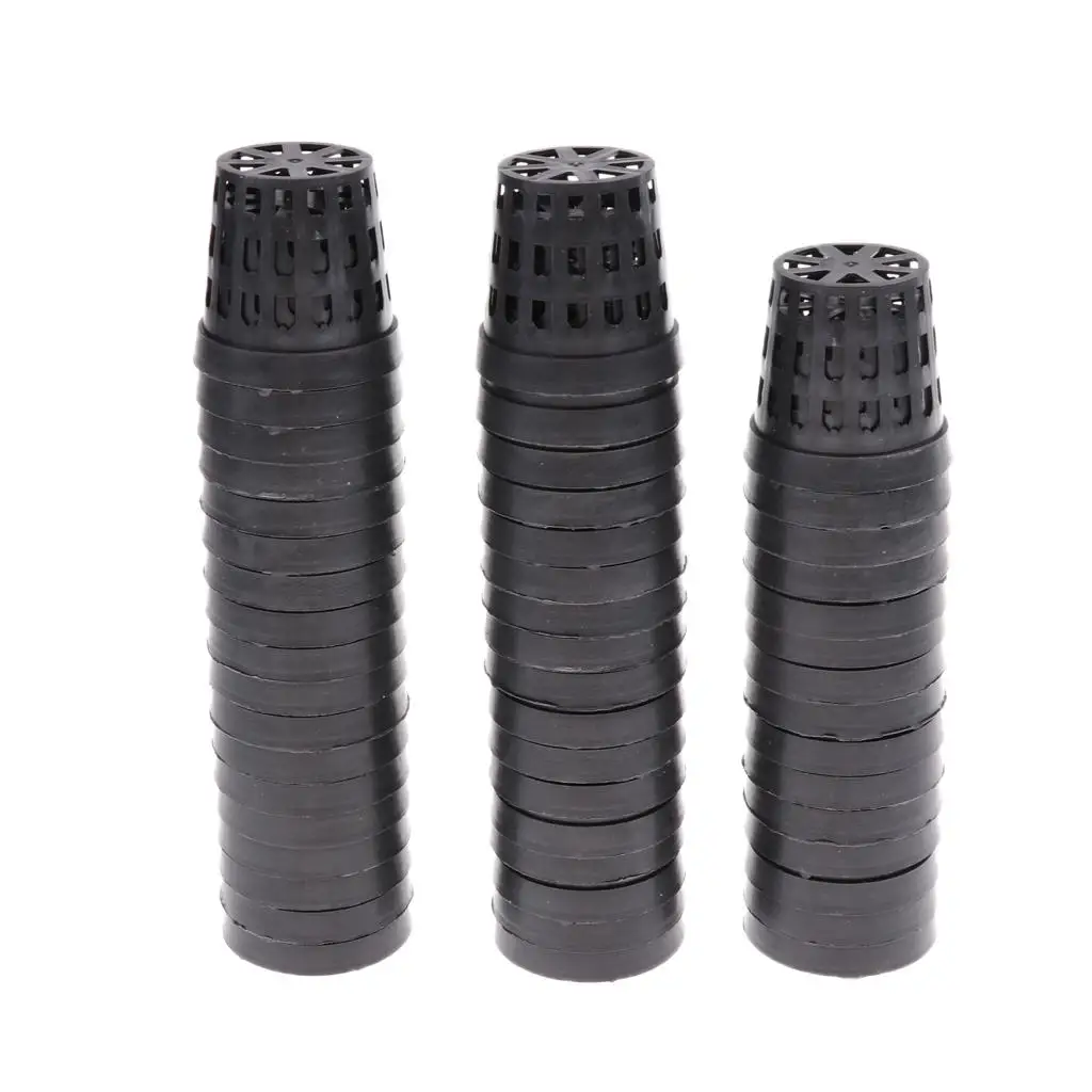 50pcs Round Plant Planting Basket Aquatic Net Slit Pot Hydroponics Planting