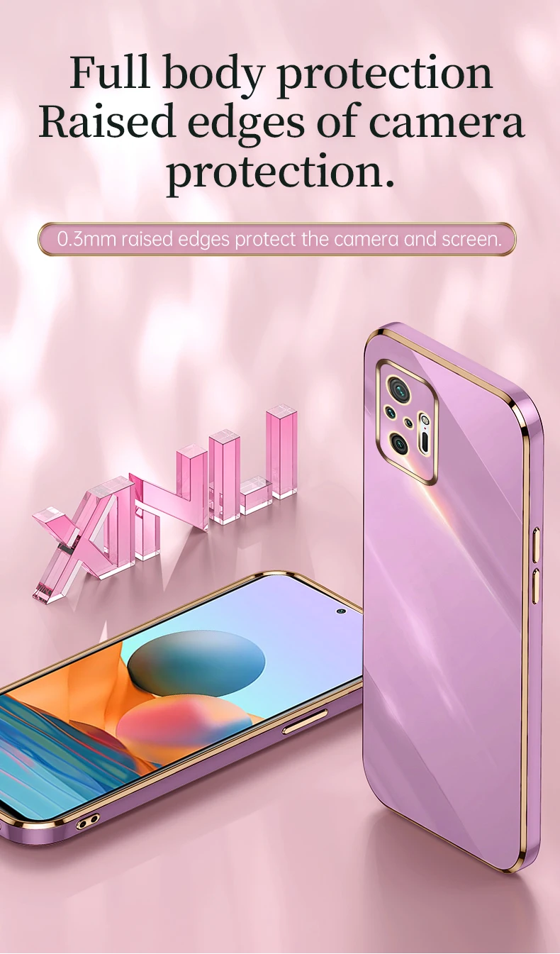 Til Redmi Note 10 Pro Plating Texture Cover til Redmi Note 10 Pro Max 10S 11 11S Pro Plus 5G stødsikker telefoncover_voghion.com