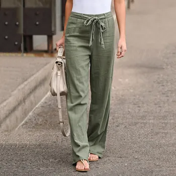 Fashion Women'S Linen Pants Solid Hight Waist Trousers Female Plus Size Ankle-Length Trousers Summer Casual Pants Oversized Fashion Women S Linen Pants Solid Hight Waist Trousers Female Plus Size Ankle Length Trousers Summer.jpg