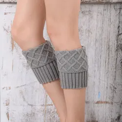 New Warm Women's Socks Women's Knitted Wool Boot Covers Short Cuffed Diamond Mesh Leg Guards Classic Fashion Knitted Boot Socks