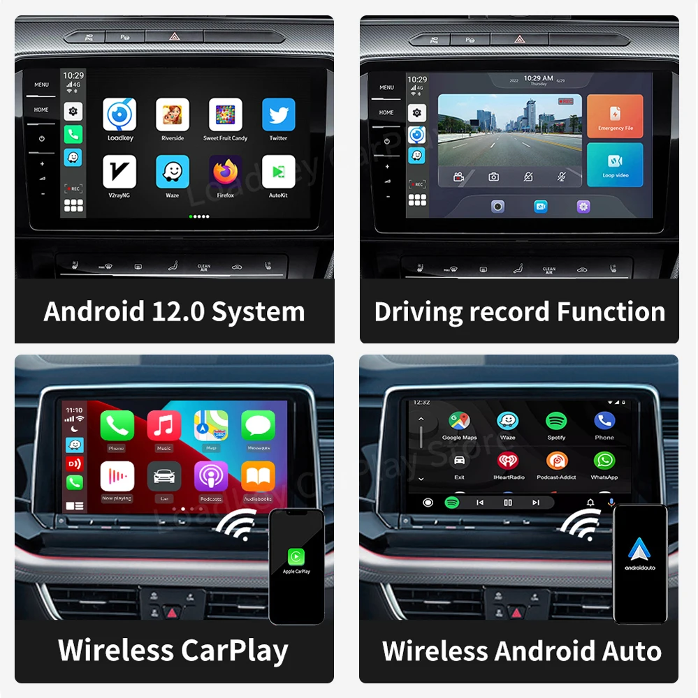 CarlinKit ī÷ Ai ڽ  ķ,  ī÷, ȵ̵ , 4 in 1, ȵ̵ TV ڽ, 1080P HD, GPS, 4G, Ʃ, ø
