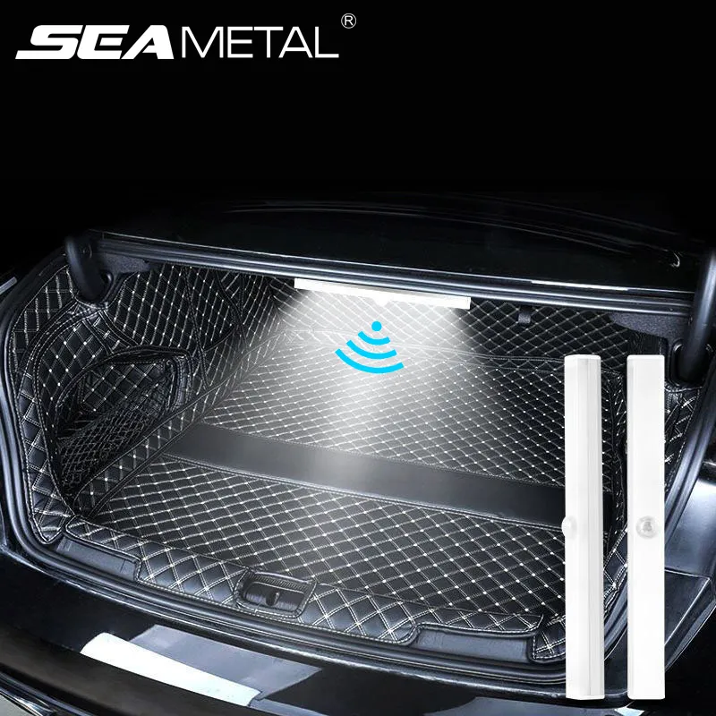 SEAMETAL-Car Sensor Light para Floor Trunk Hood, USB recarregável, indução automática Light Bar, cauda magnética, Sensing Mode Lamp