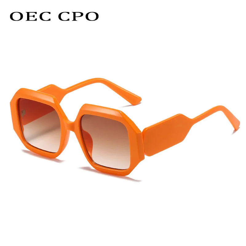 

OEC CPO Punk Square Sunglasses Women Trendy Shades Oversized Sun Glasses Female UV400 Steampunk Gradient Eyewear Goggles Oculos