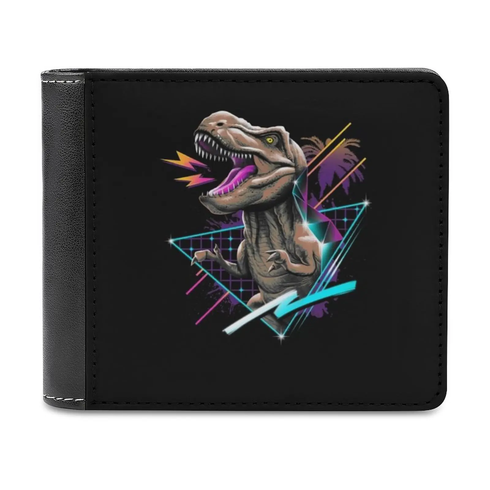 Rad T-Rex Portafoglio In Pelle Da Uomo Portafoglio Portamonete Fermasoldi Tyrannosaurus Rex T Rex Dinosaur Dinosaur Retro 80S Animal Dino