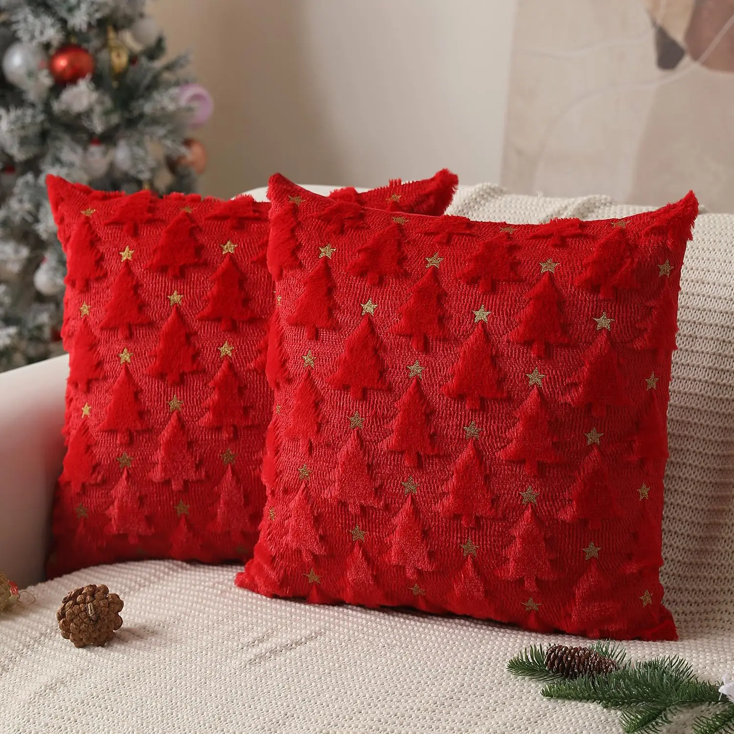 MyGiftHome Christmas Tree Cushion Cover