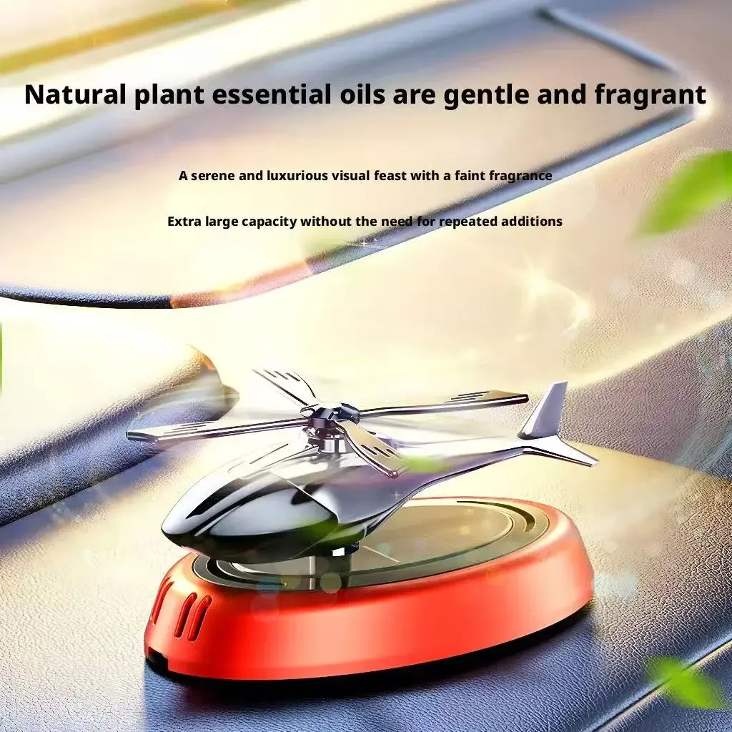 Car Solar-Powered Rotating Airplane Aromatherapy Ornament