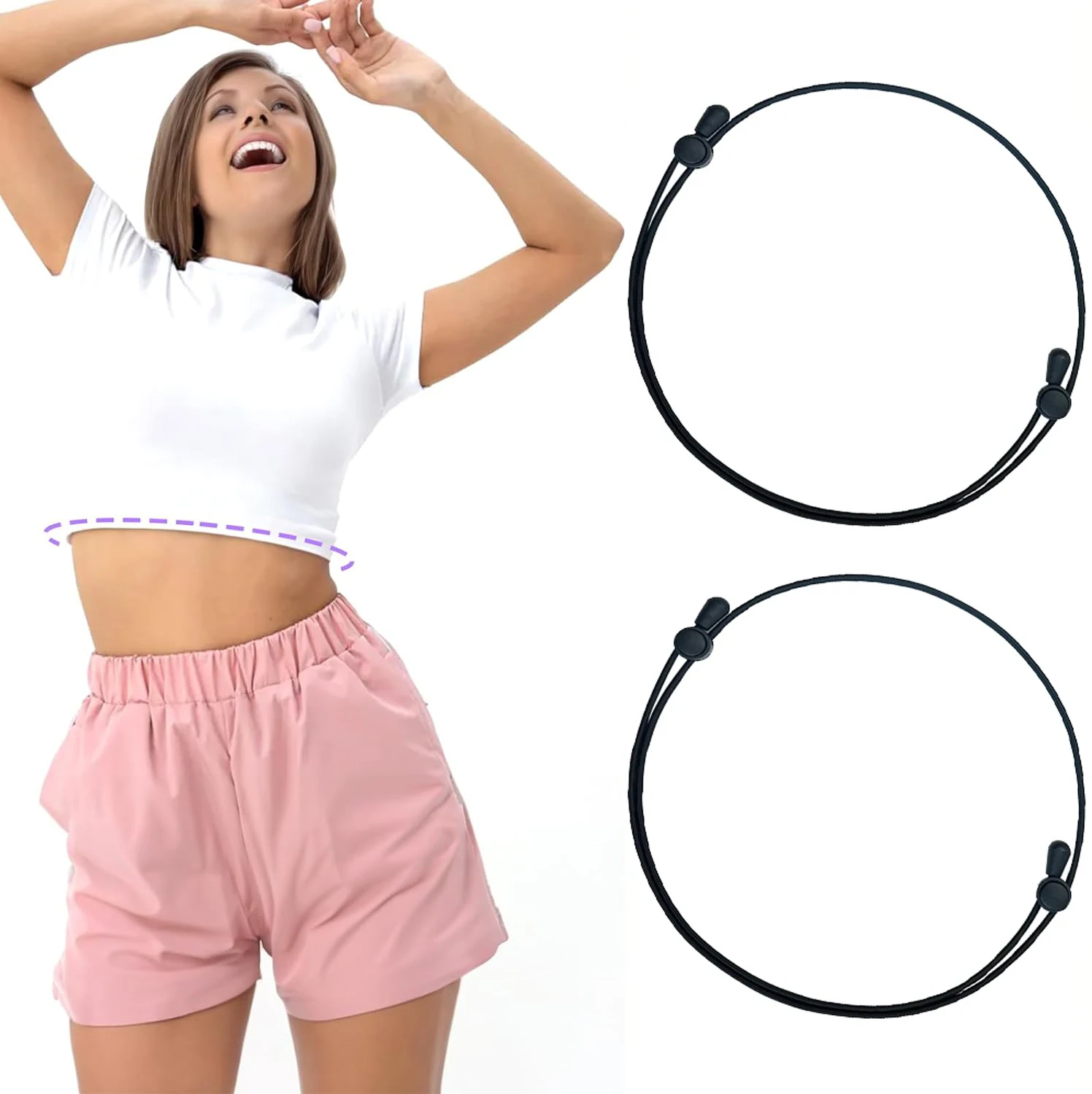 2 Fasce Regolabili Per Abiti - Cintura Elastica Per Accorciare Magliette E Top - Foto 7